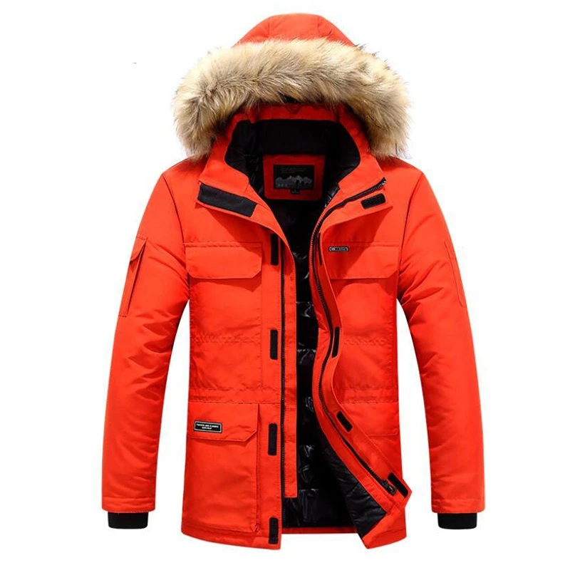ONESTAND Men Windbreaker Big Pockets Parkas Coat Wholesale Winter Parkas Men Thicken 2025 Coat new Fur Hooded Keep Warm Jacket Overcoat