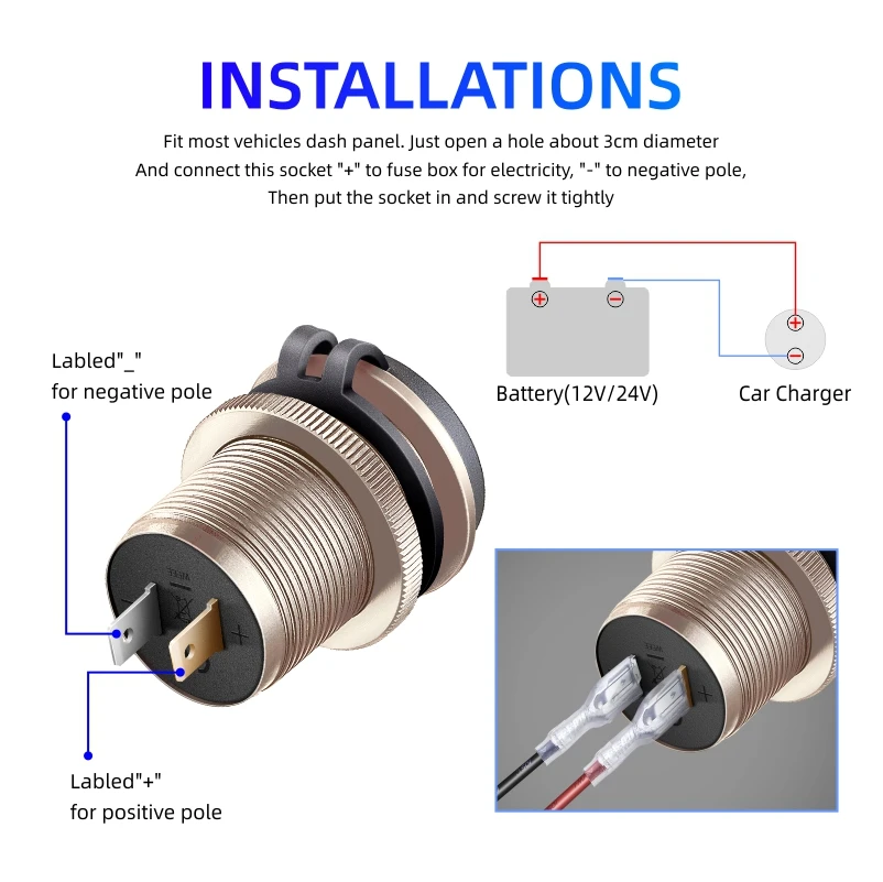 QC 3.0 12v-24v socket charge adapter Usb automotivo car socket quick charger outlet for bmw f20 f10 f30 e39 accessories