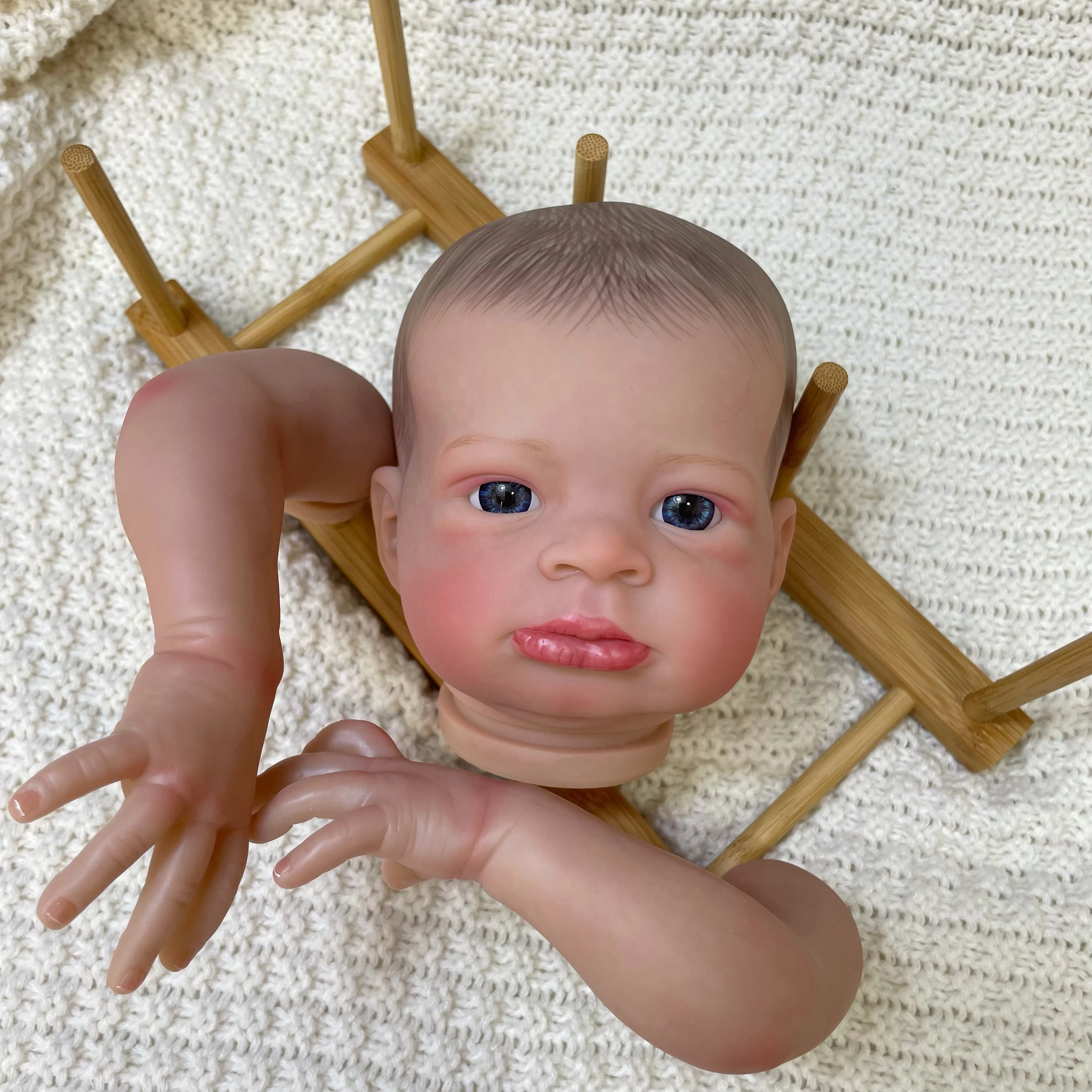 20inch Already Painted Reborn Doll Parts 2025 Lanny Unassembled Lifelike new Baby 3D Painted Skin with Visible Veins Cloth Body Included