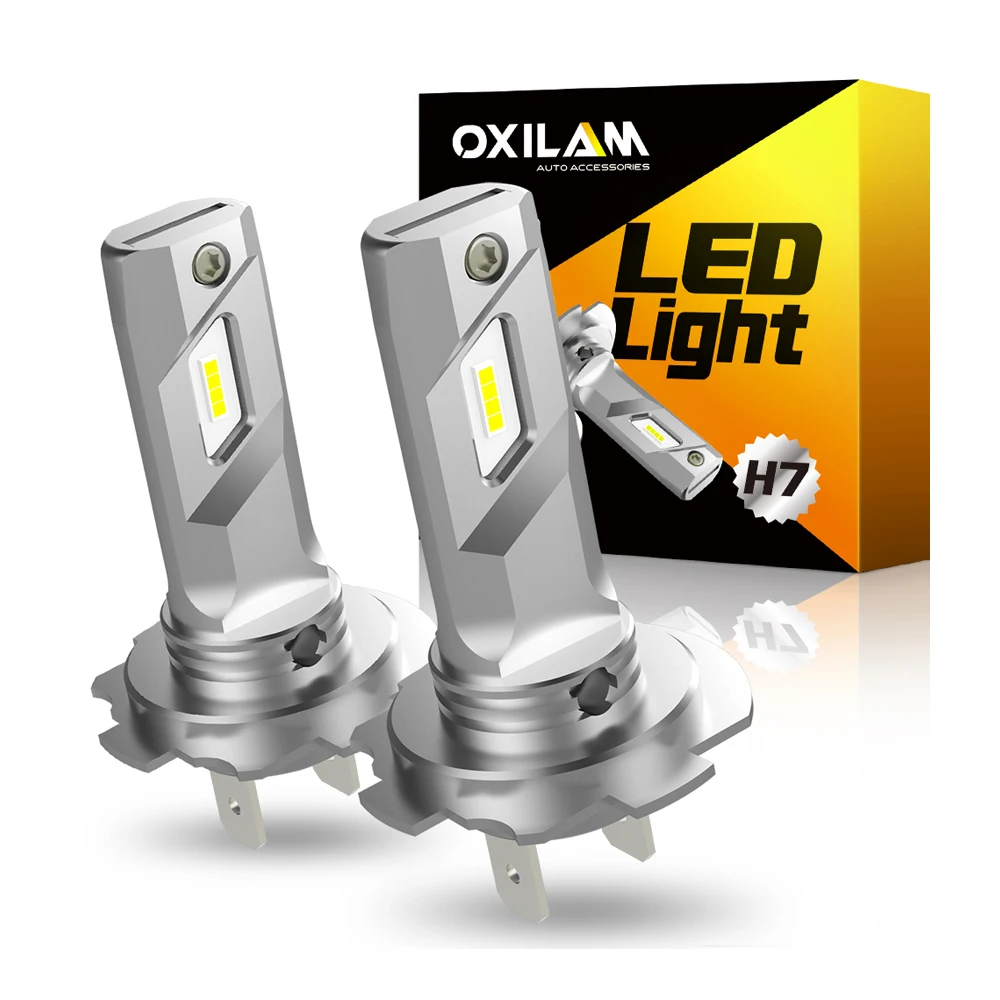 OXILAM 2Pcs H7 LED 360 Head Light For Renault Scenic 3 Megane 2 Citroen C4 2025 C1 Opel Astra J Zafira H7 LED new Mini Headlamp 16000LM