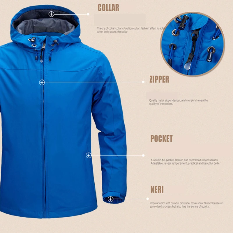 Men's Waterproof 2025 Jacket new Soft Shell Sports Outdoor Windbreaker Breathable Windproof Casual Hooded Coat Spring Male Hiking Jackets