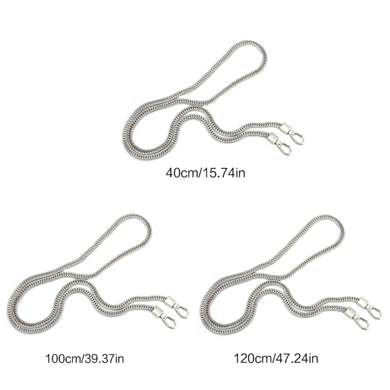 40cm/100cm/120cm Snake Bone Gold/Sier/Black Replacement Metal Shoulder Strap Crossbody Chain Bag Accessory fb8a - view 6