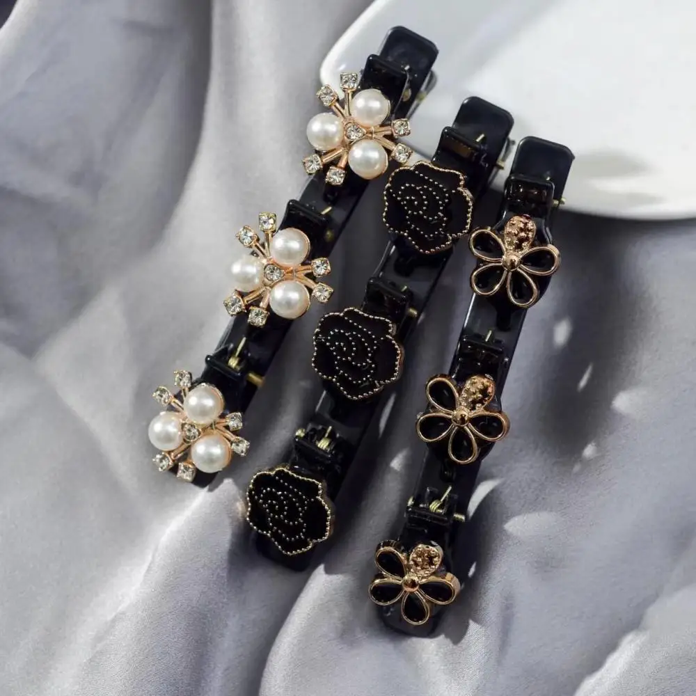 Acrylic 2025 Crystal Flowers Hair Clip Hairpin For Women Girls Rhinestones Bangs Side new Barrettes Braiding Headwear Hair Accessories