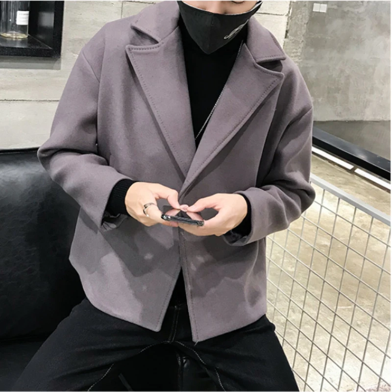 2023 Brand Clothing Men High Quality Leisure new Solid Woolen 2025 Cloth Coat/Male Slim Fit Winter Keep Warm Woolen Cloth Coats Cothing