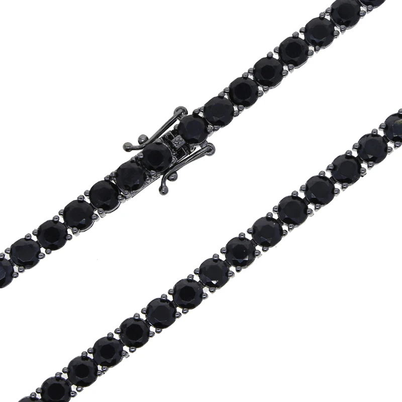 New Iced Out Bling Cubic new Zirconia Tennis Chain Bracelet 5mm Black Color Charm Bangle Hip 2025 Hop For Women Men Jewelry