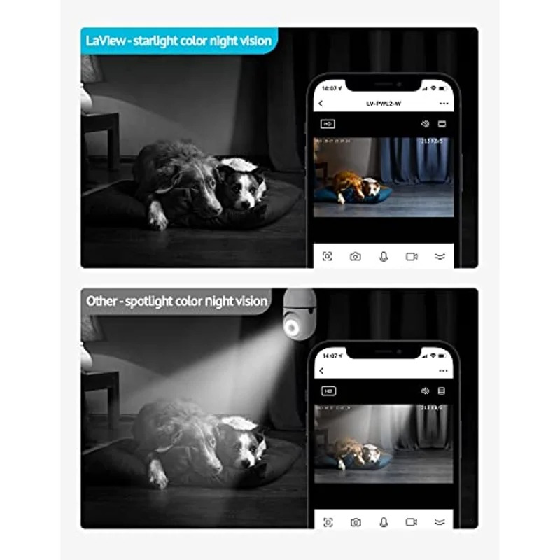 4MP Bulb Camera 2.4GHz 360° 2K Security Cameras WiFi Outdoor Full Color Motion Detection Compatible with Alexa Proy