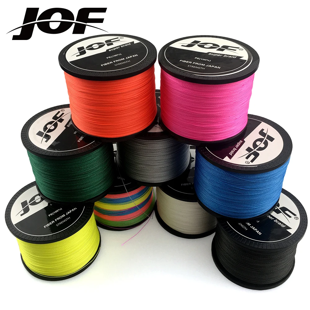 JOF PE Braided Wire Fishing Line 4 Strands 1000M Japan Strong Multifilament Fiber Fishing Line 0.10mm-0.50mm