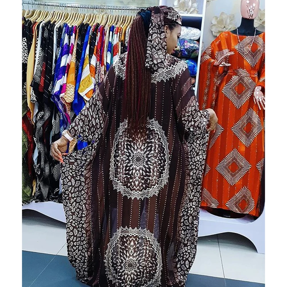 Dashikiage African Dresses for Women Bazin Riche Printing uk Colorful Femme Robe New Arrivals Summer Striped Loose Fashion