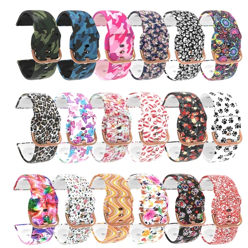 Printed strap For Samsung Galaxy watch 6/4/Classic/5/5 pro/Active 2 Silicone 20mm/22mm sport band Amazfit GTR/GTS 4-3-2-2e-mini