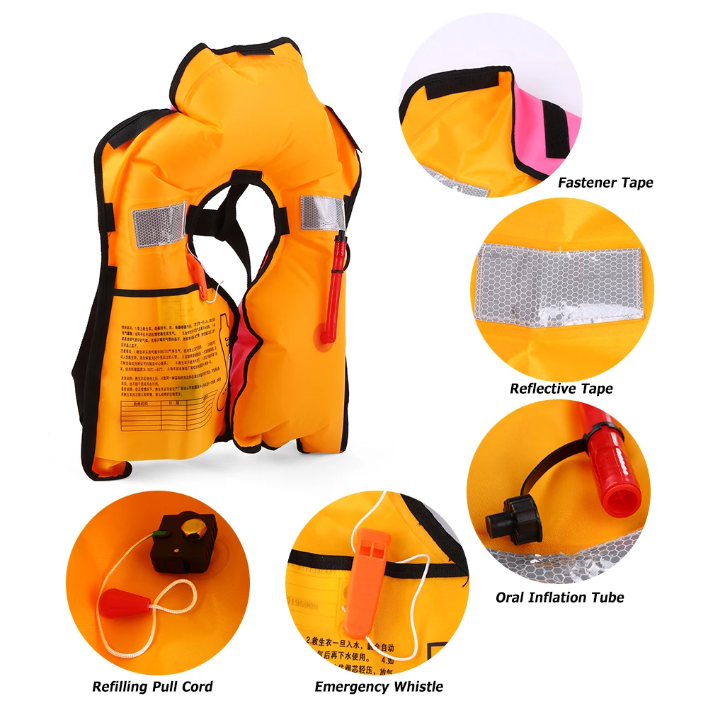 Manual/Automatic Iatable Life Jacket Professional Swiming new Fishing Life Vest Water Sports TPU Adult Life 2025 Vest for Fishing