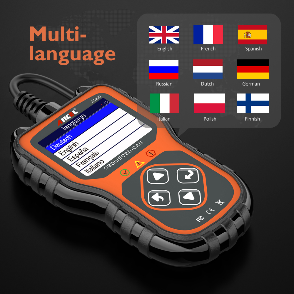 ANCEL AS200 OBD2 Scanner Code Reader Data Stream Automotive Tools Engine Check Car Scanner Professional OBD 2 Auto Diagnostics