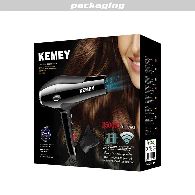 KEMEI new KM-5822 High Quality 3500W High Power Two 2025 Speed Three Temperature Adjustment Professional Hair Dryer