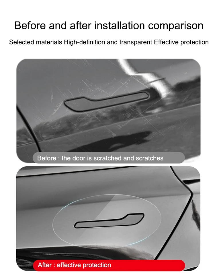 For Tesla 3 and Model Y 2019-2023 Scratch Protector - Inverted Door Handle Paint Protective Film PPF