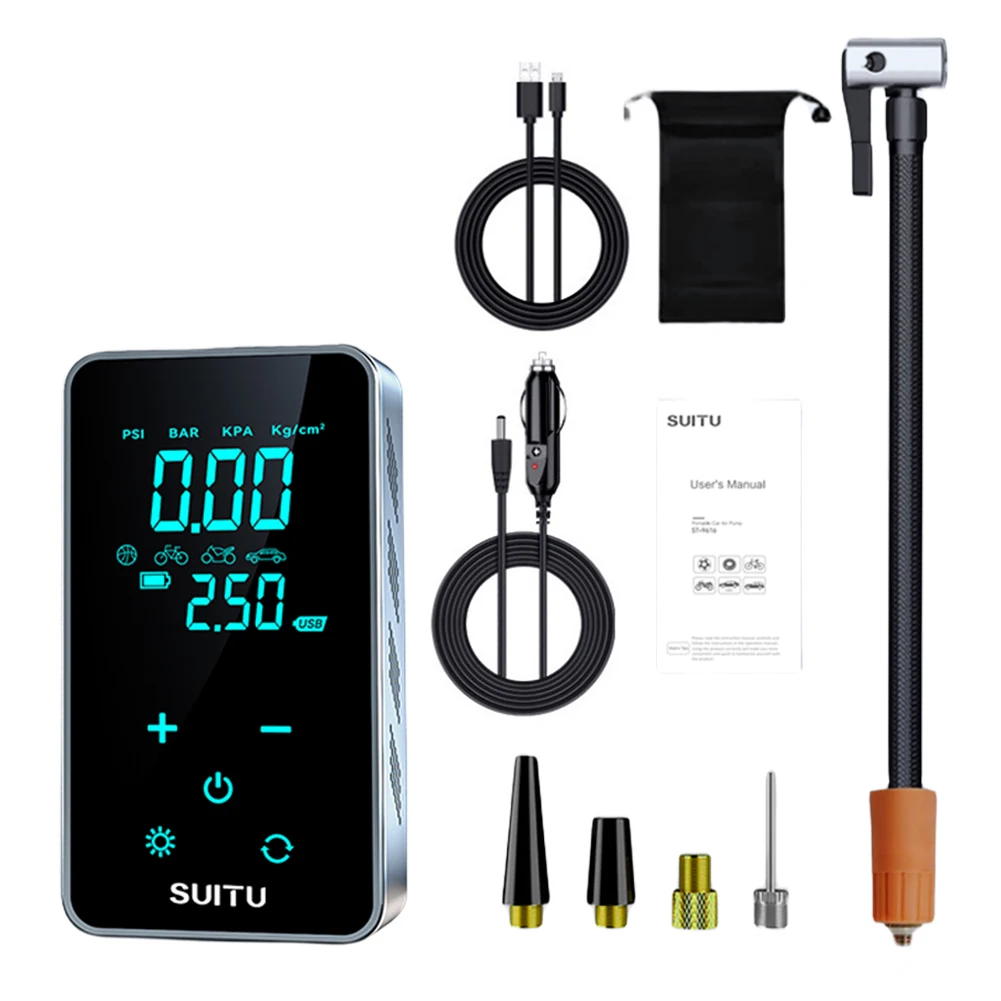 Digital Air Compressor 150PSI Electric Air Pump Portable Car Tyre Inflator Mini Touch Screen Tire Inflator For Car Motorcycle