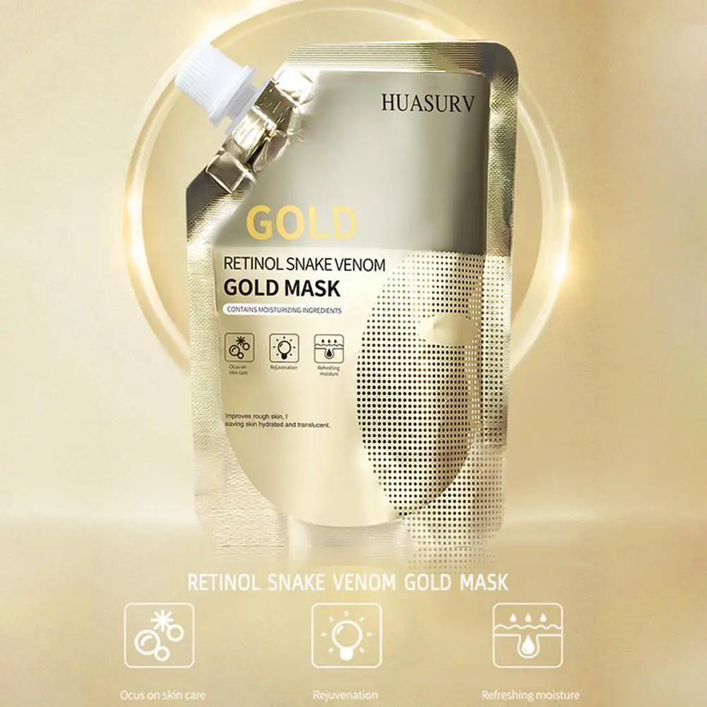 HUASURV Retinol Snake Venom Peptide Gold Mask Moisturizing Moisturizing Anti-aging Control Skincare Mask Clear Oil Care Ski O0W3