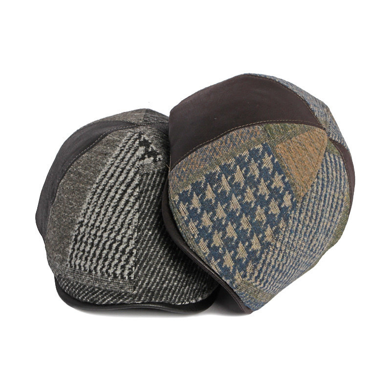 2023 Autumn and Winter Polyester Patch Newsboy Caps Flat Peaked Cap new Men and Women Painter 2025 Beret Hats 128