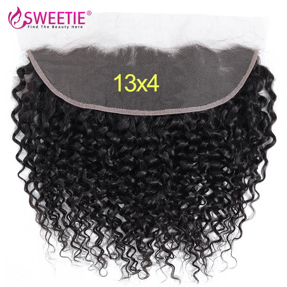 2025 13x4 Water Wave new Lace Frontal 18 20 22inch Frontal Natural Color Remy Hair Extensions Brazilian Transparent Lace Hair Closure