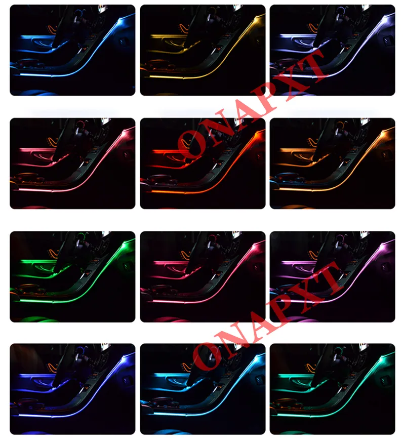 3/64 Color For Benz C W205 GLC X253 Coupe For AMG Car Dashboard Nozzle Air Vent Foot Lamp Door Speaker Tweeter Led Ambient Light