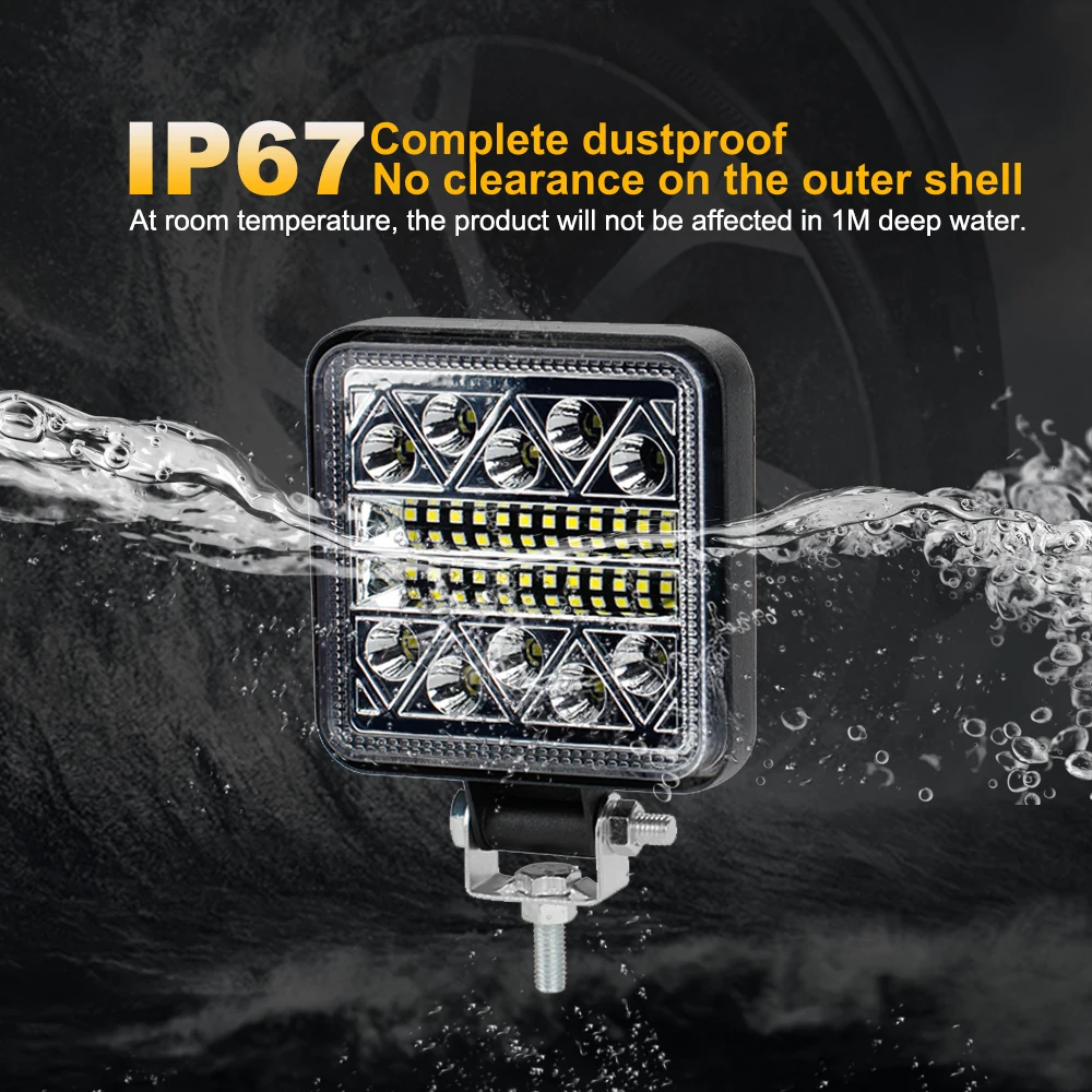 NLpearl 4" 102W Car LED Bar Work Light 12V 24V Spot Flood Flash Off Road Truck Boat 4x4 Atv Suv Driving Fog Headlights