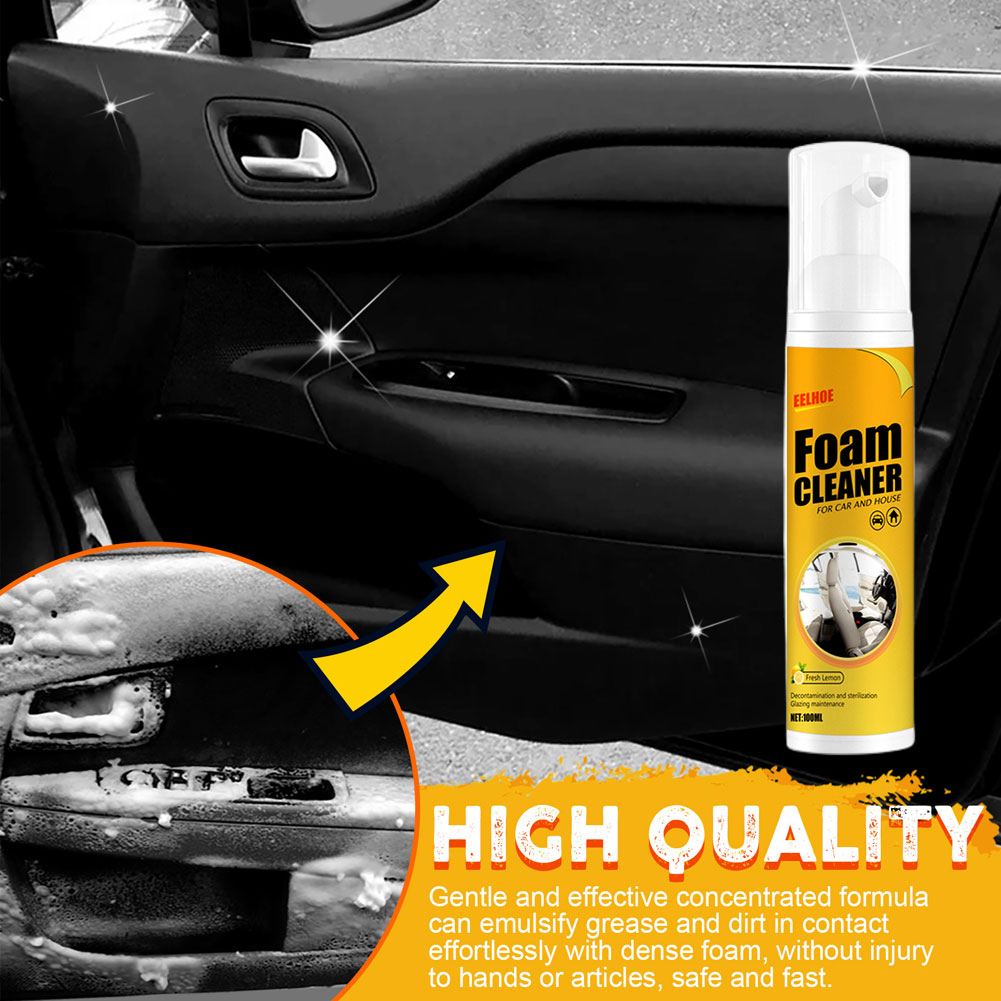 30/60/100/150ml Multi-Purpose Wash Kit Car Interior Leather Seat Panel Cleaner Anti-aging Cleaning Foam Spray