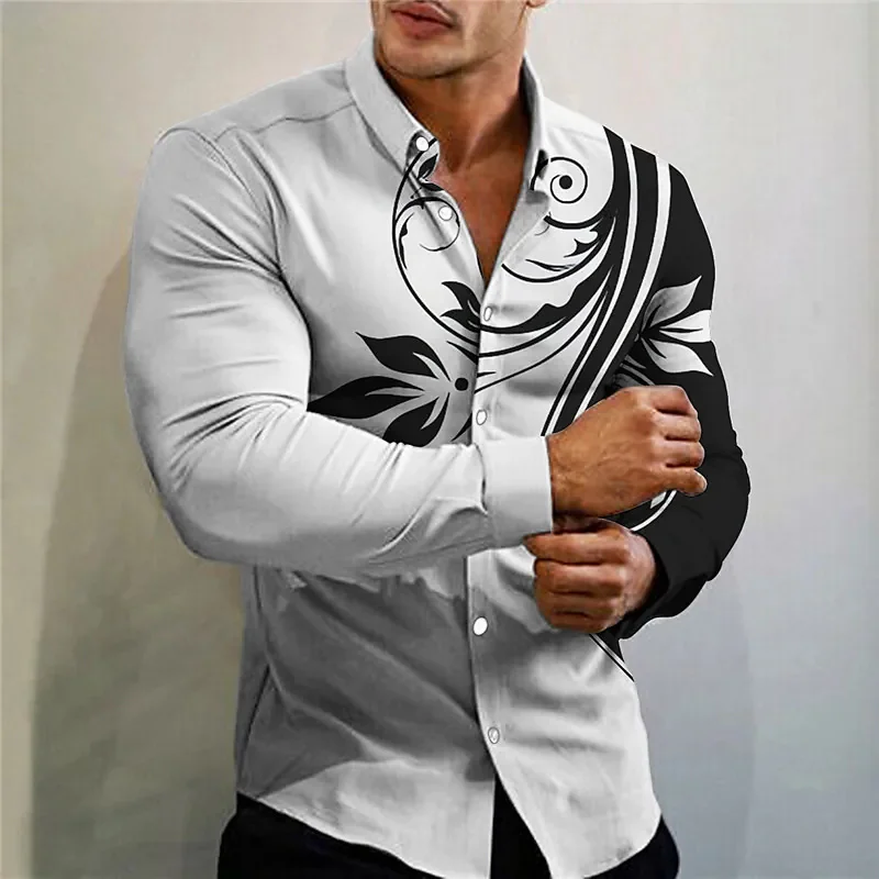 Top suit shirt clear graphic slim fit 2025 outdoor soft and comfortable fabric plus size new 2023 spring and summer trend new