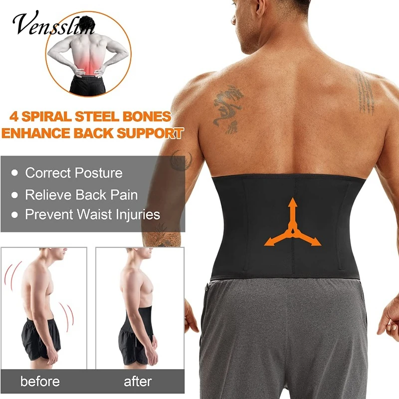 Men Waist Trainer Corsets Tummy Control Shapewear Sport Workout Girdle Slimming Body Shaper Sauna Sweat Belt