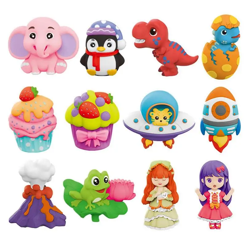 Plaster Figurines To Paint 8Pcs Paintable Toy Kit For Craft Making Activity Kids Painting Accessories DIY Toy Set For Themed
