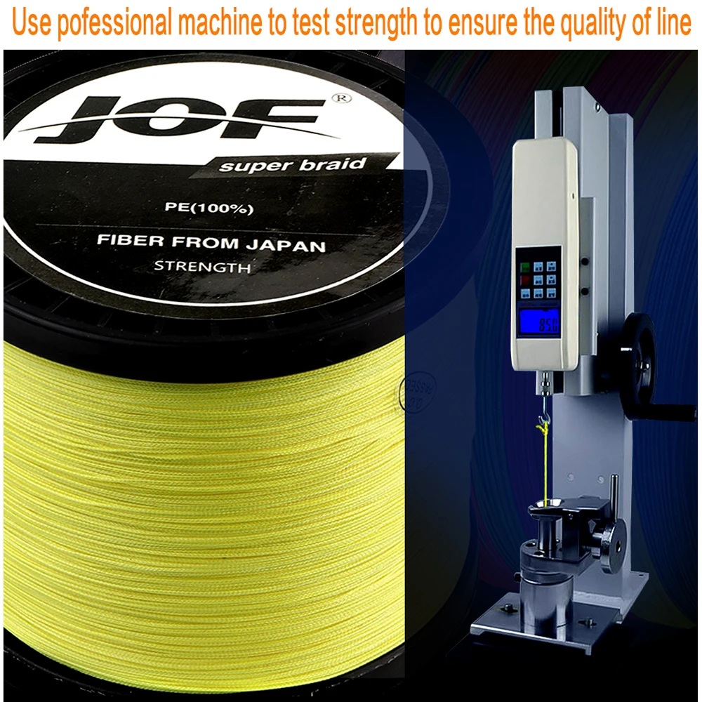 JOF PE Braided Wire Fishing Line 4 Strands 1000M Japan Strong Multifilament Fiber Fishing Line 0.10mm-0.50mm