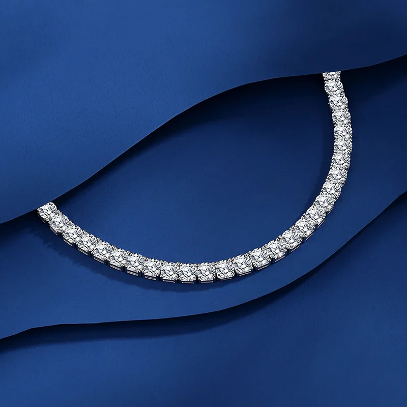 3-5mm Genuine Moissanite Tennis Bracelet Christmas Gift Platinum Plated 100% 925 Sterling Silver Engagement Wedding Jewellery