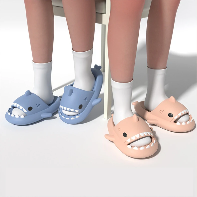 2023 Summer Shark Slippers Women Shark Slides Men Bathroom Flip Flops Adult Home Anti-skid Flat Shoes Couple Children's Slippers