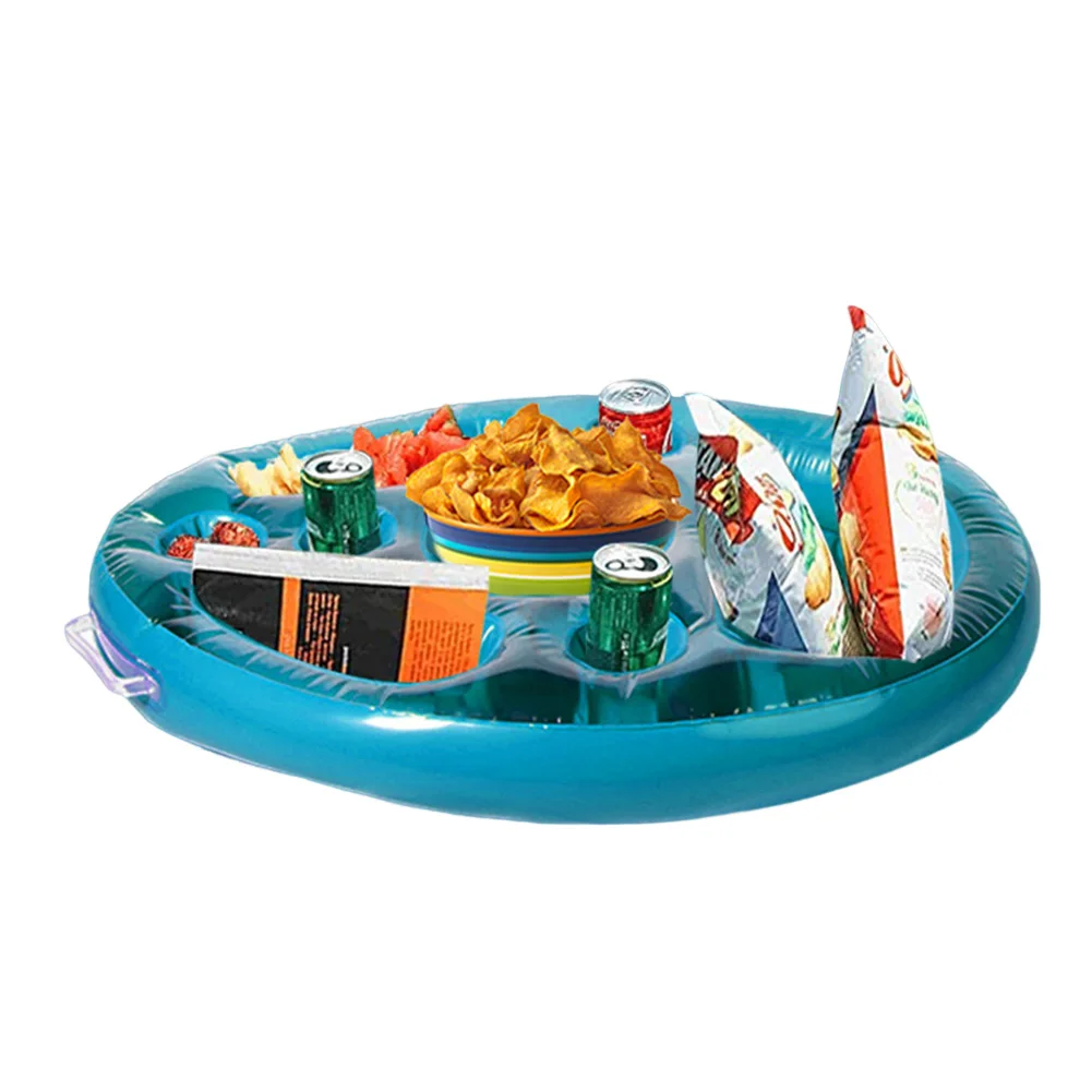 PVC Inflatable Pool Drinking Cup Float Beach Table Bar Tray Durable Stable Multifunctional Summer Pool Party Decorations