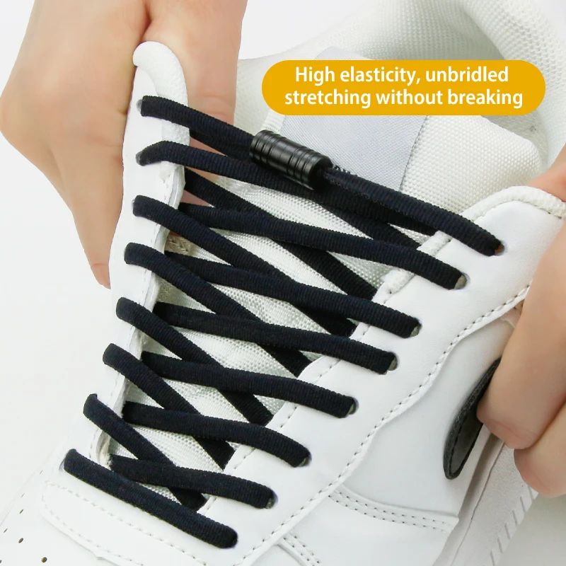 2024 New Elastic No Tie Shoelaces Semicircle Shoe Laces For Man and Women Sneakers Quick Lazy Metal Lock Laces Shoe Strings
