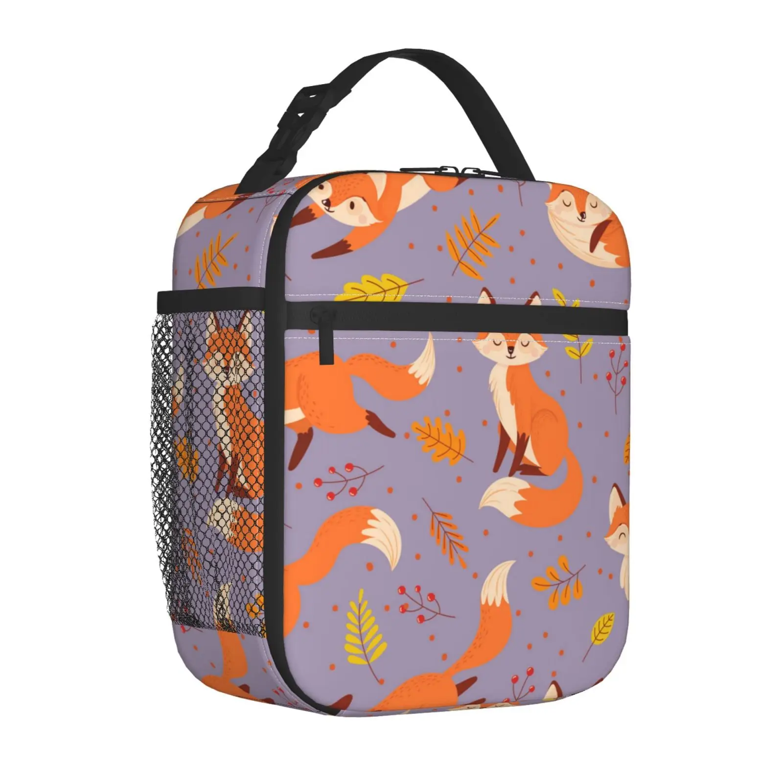Foxes Autumn Fox Cute Orange Reusable Lunch Box For new Office Work School Picnic Beach Leakproof Cooler 2025 Tote Bag Lunch Bag