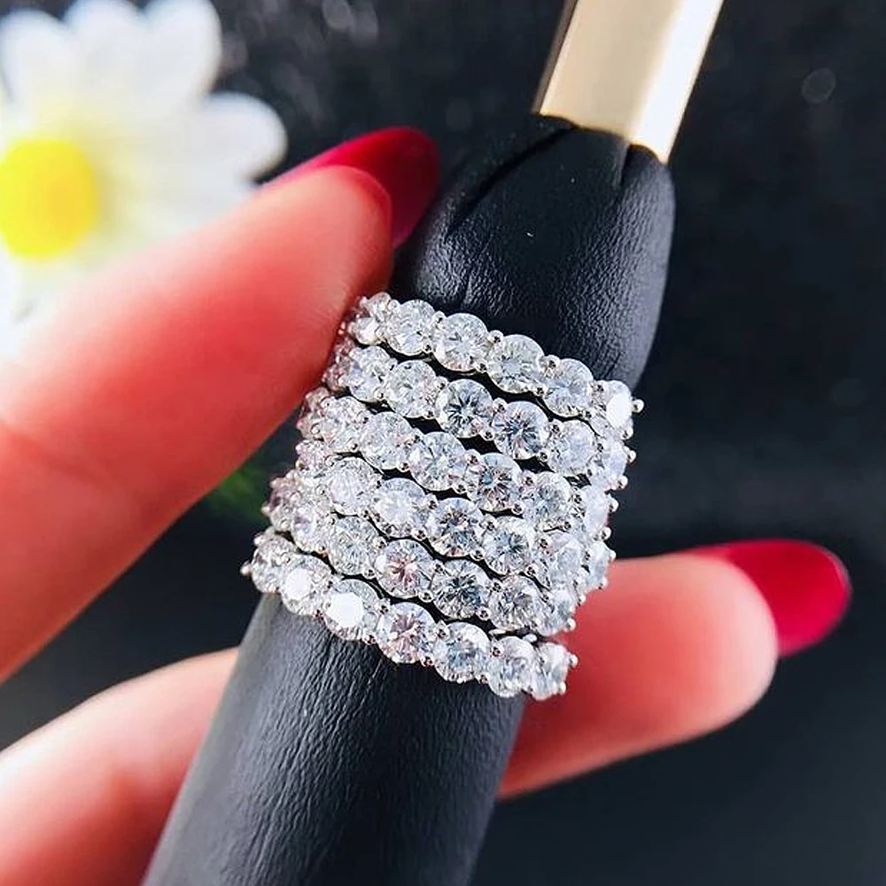 Huitan High-quality Sier 2025 Plated Finger-ring for Women Inlaid new CZ Stone Simple Stylish Wedding Bands Female Ring Jewelry