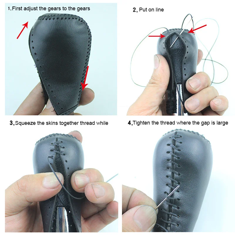 Car Gear Shift Knob Cover For Nissan Qashqai 2008-2015 X-Trail 2008-2013 Leather Gear Shift Grip Handle Case Shift Lever Cover