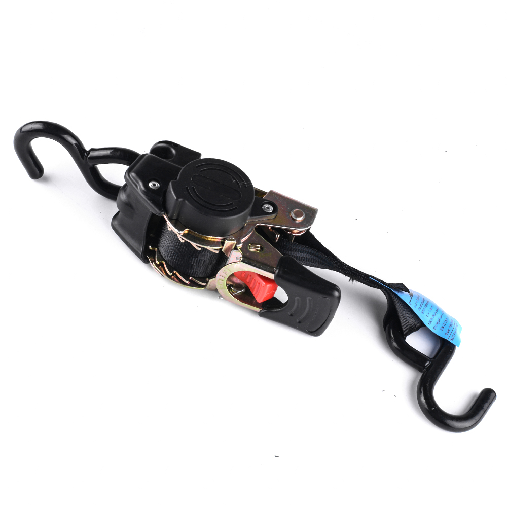 Auto Retract Transom Tie Down Hooks Safety Retractable Compact Cargo Strap Motorcycle Trailer Aids