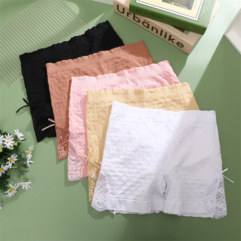 Women Lace High Waist Safety Panties Anti-exposure Boxers Underwear Stretch Shorts Briefs Sexy Corset Ventilate Sports Lingerie