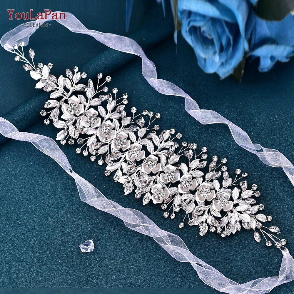 YouLaPan SH349 Elegant Wedding Dresses Belt Alloy Flower Crystal Belts for Bride Women new 2025 Waistband Jewel Accessories Bridal Sashes