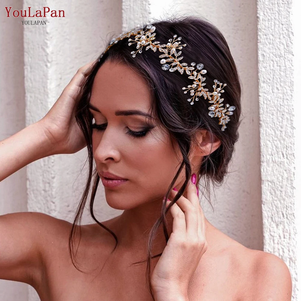 TOPQUEEN Wedding Tiara Bride Headpieces Party new Hair 2025 Jewelry Rhinestone Headbands for Woman Wedding Bridal Hair Accessories