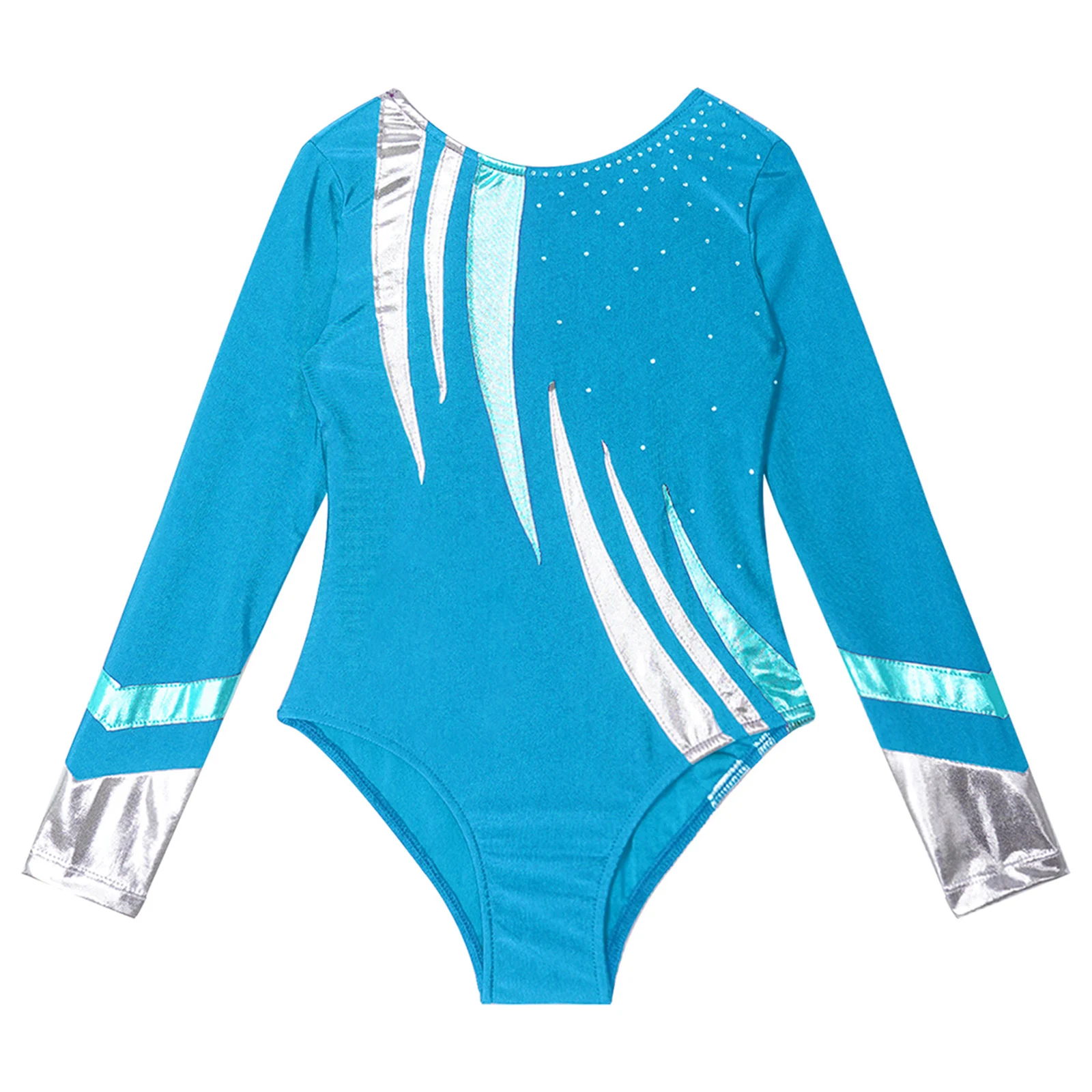 Girls Kids Shiny Gymnastic Suit Long Sleeve 2025 Leotard Ballet Bodysuit Children's Artistic Gymnastics new Tracksuit Performance Costume