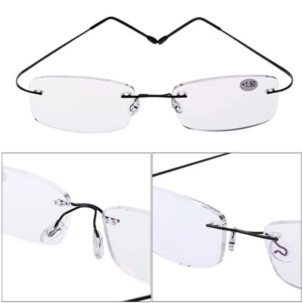 Degree Spectacles Unisex Ultralight Eyeglass Reading Glasses Memory Titanium Rimless