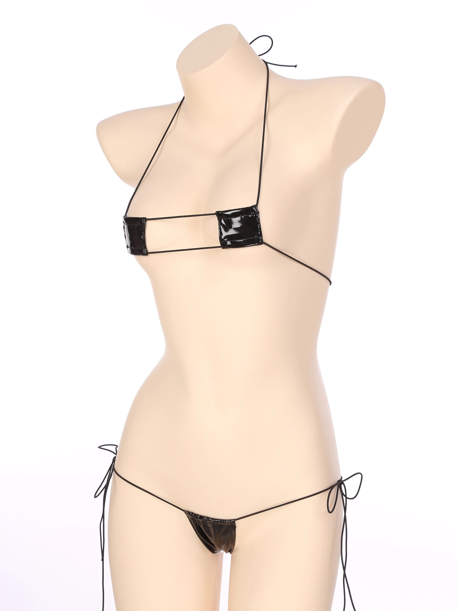 Micro Bikini Set 2025 Swimwear Women Swimsuit Women Biquini Halter Lace-up Bra with new Low Rise G-string Nightclub Bikinis Bathing Suits