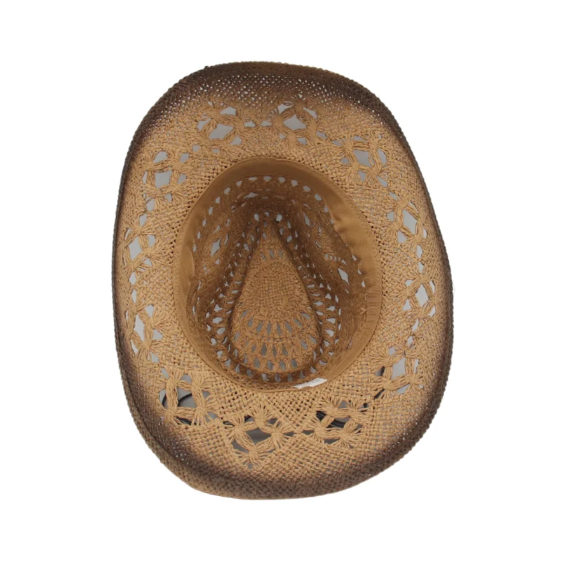 Summer Men Women Straw Hollow Handmade Western Cowboy Hat Elegant Cowgirl Outdoor Travel Jazz Beach Sun Hat sombreros de vaquero
