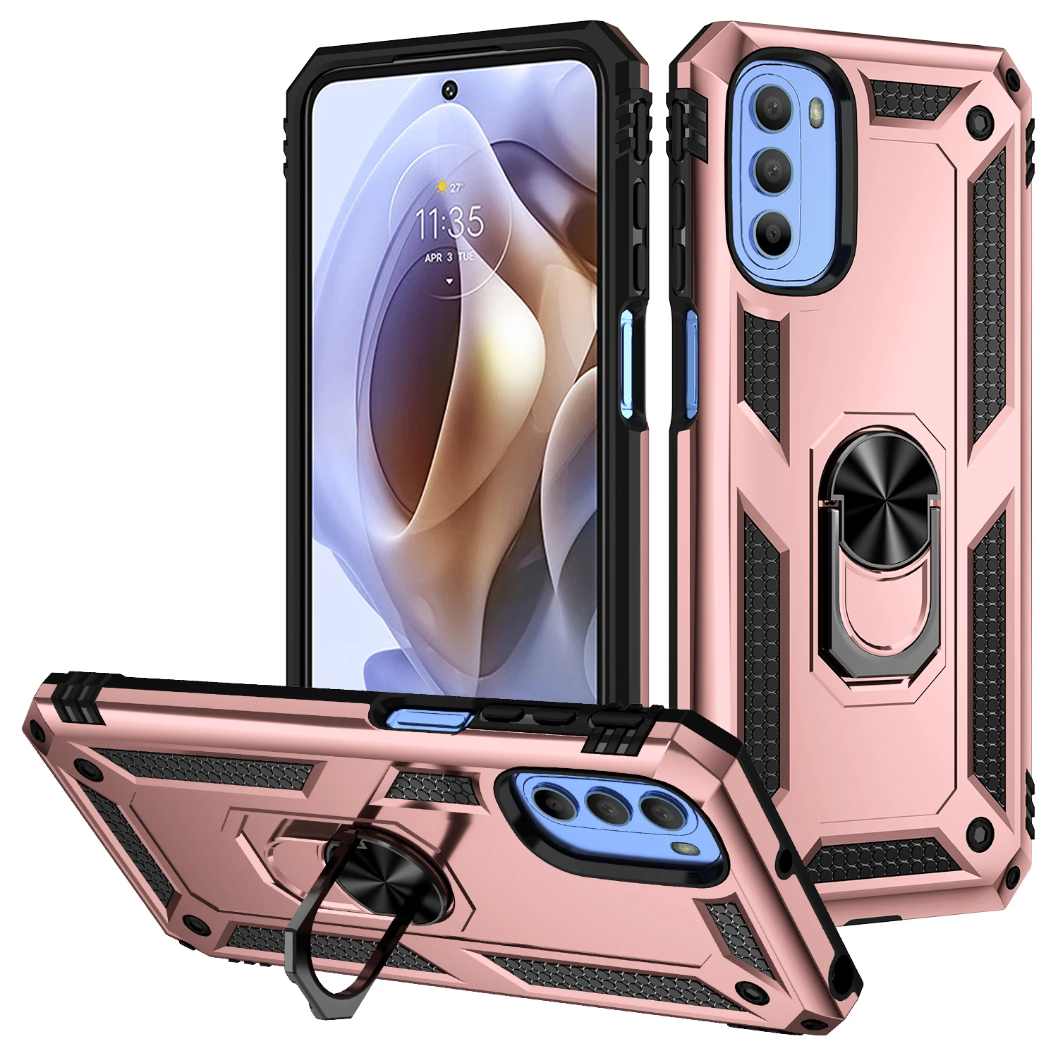 Case for new 2025 Motorola Moto G31 G41 Shockproof Bumper Armor Protective Magnetic Holder Ring Case Cover for Moto G 31 41