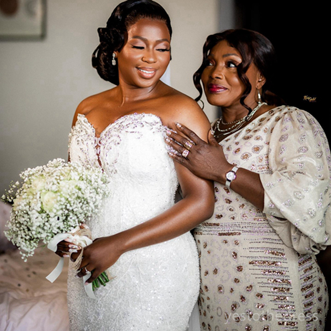 R&W 2024 Mermaid Plus Size Dresses Bridal Gowns Off Shoulder Appliqued Beaded Lace Tiered Tulle Wedding Gown for African Black Women Bride Girls D213