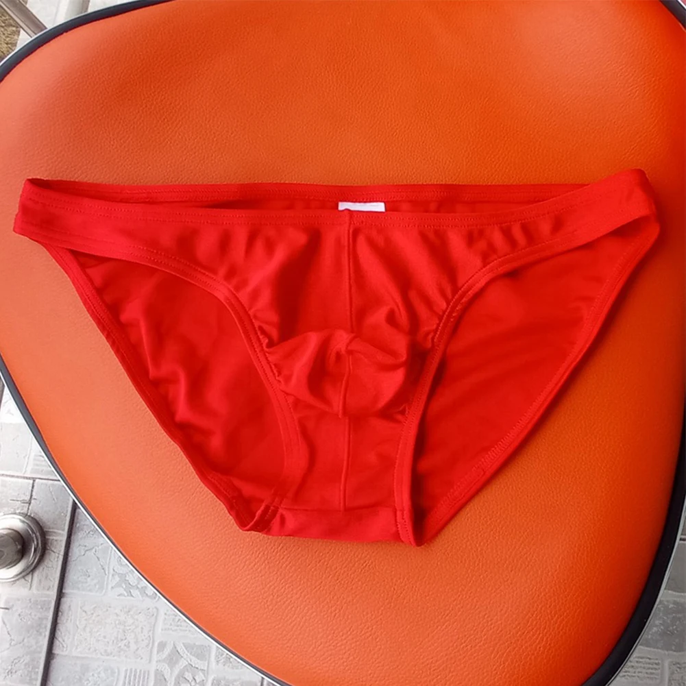 Sexy Men Briefs Casul U Convex Underpants Ultra-thin Bikini Underwear Low Waist Ice 2025 Silk Panties new Calzoncillos High Quality