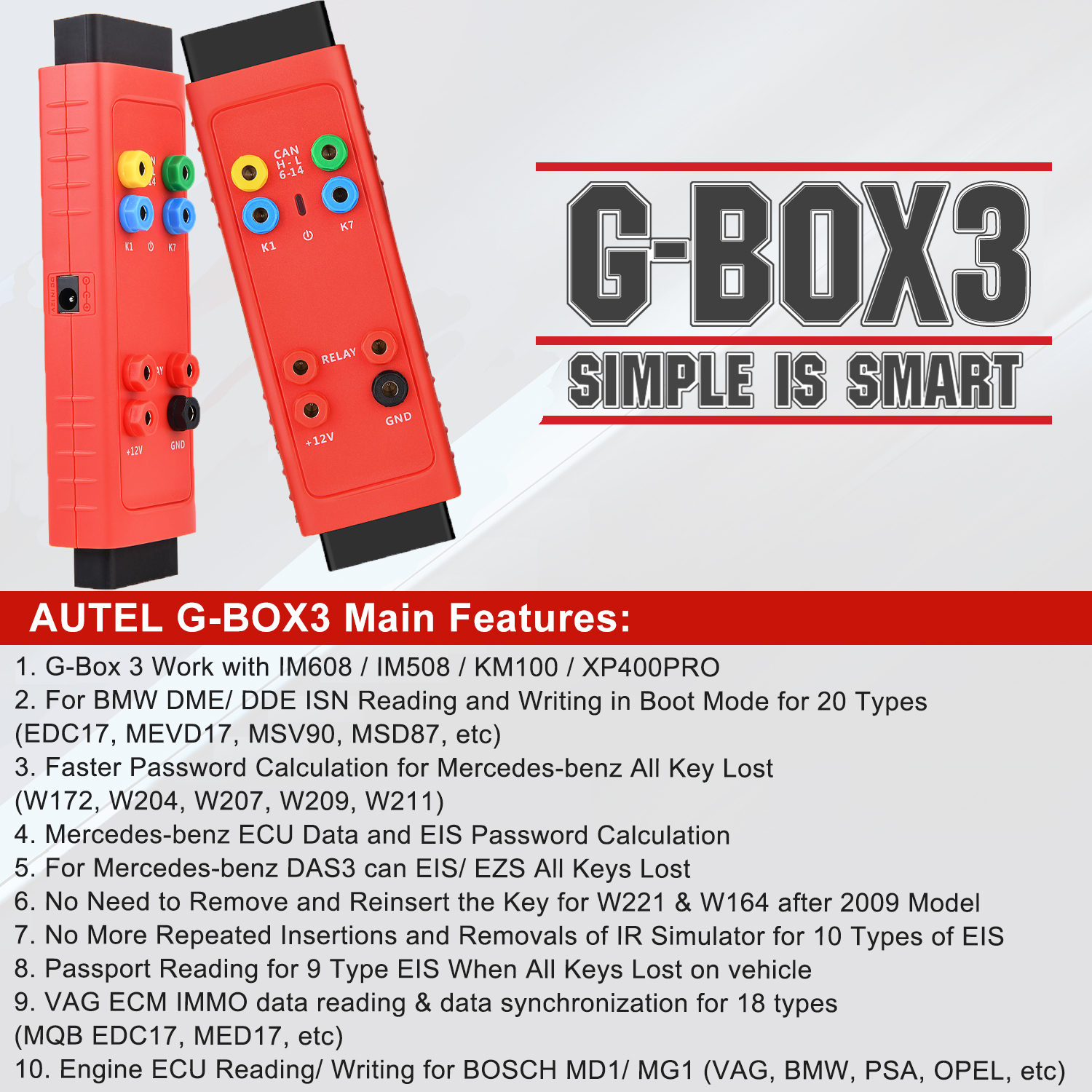Autel new MaxiIM Key Programming Tool GBOX3, APB112 Smart Key Simulator, Toyota 8A 2025 Blade AKL Kit Work with KM100/ IM508 / IM608