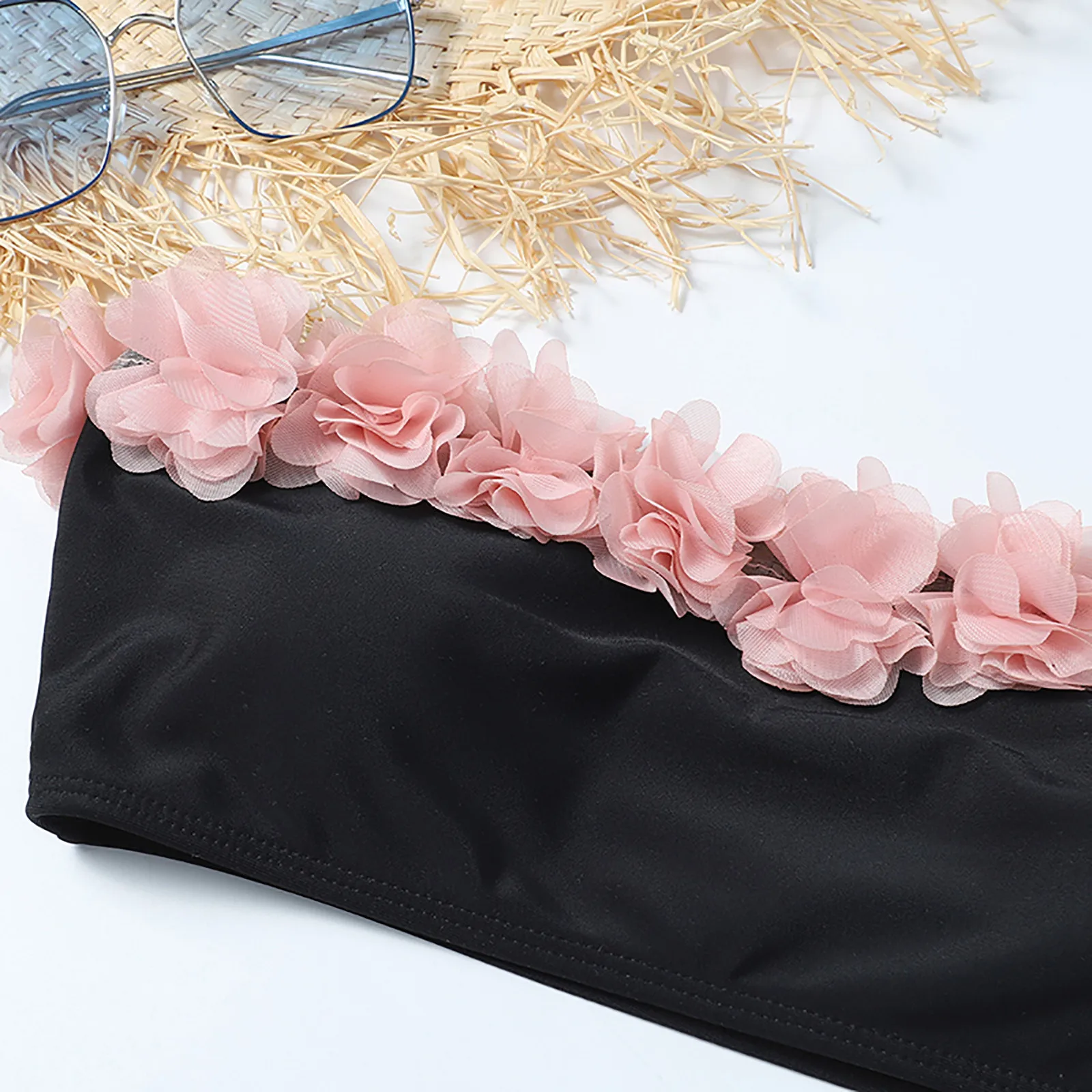 Plus Size Bikinis Set For Teens Swimsuit High Breast Contrast new 2025 Gradient Split Bikini Set Swimsuit Tummy Control Plus Size