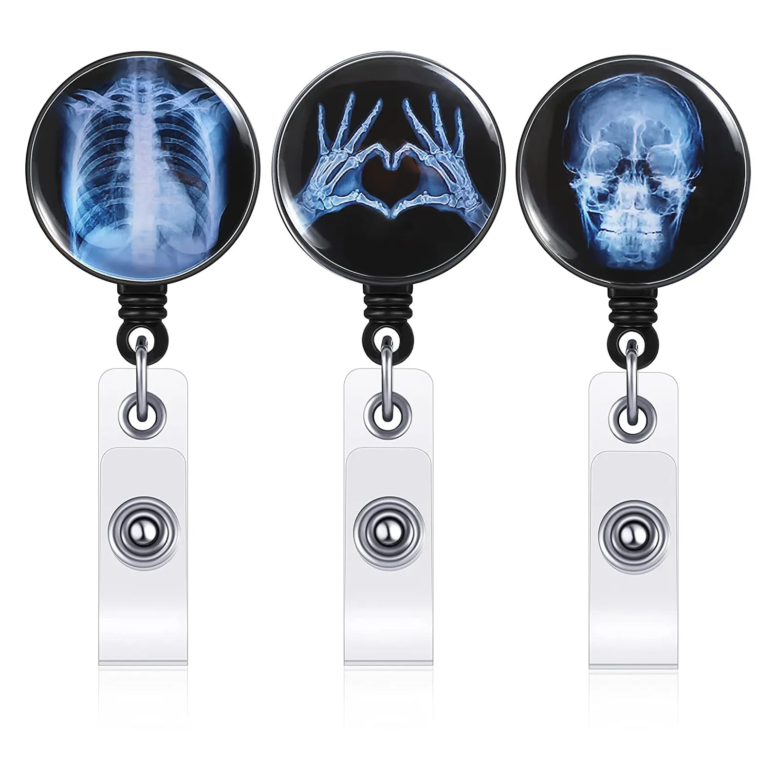 New 1pc Retractable X-Ray Badge Reel Radiology Badge Reel Holder Badge Reel Nurse Doctor Student Card 2025 Reel new Clip Office Supplies