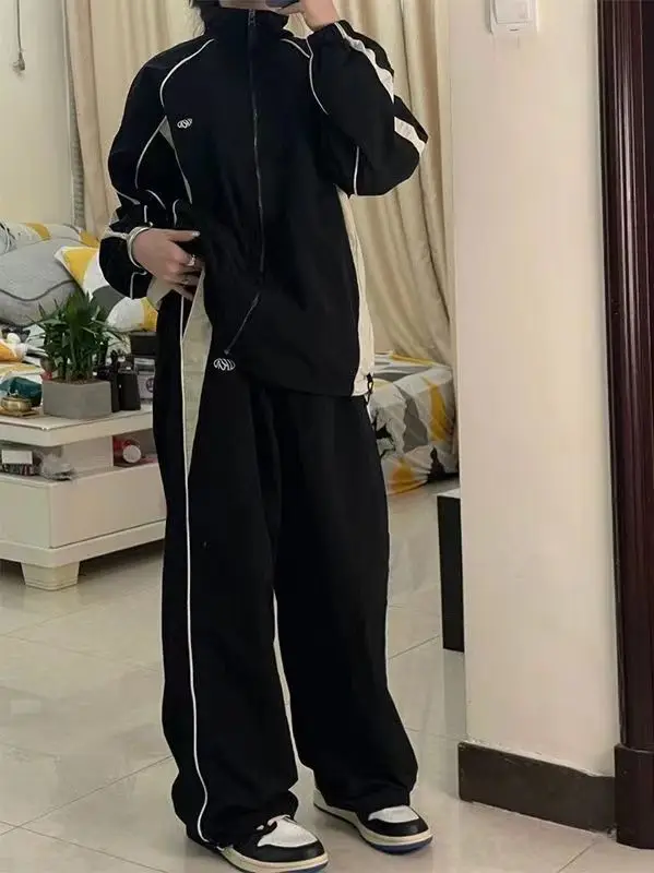 Women Casual Joggers Pants Korean 2023 Y2K Baggy Parachute Oversized Wide Leg Sweatpant Female Hip Hop Loose High Waist Trousers